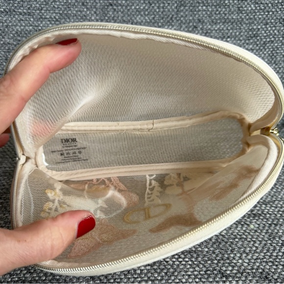 Dior Beauty Beige and Gold Embroidered Cosmetic Bag - Picture 9 of 9